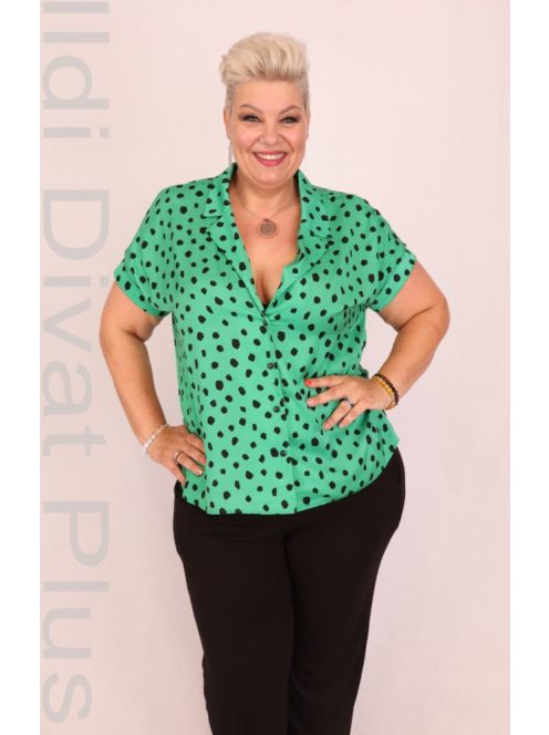 Kokart Zöld-Fekete Mintás Blúz