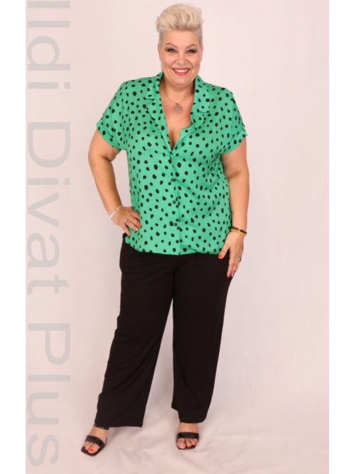 Kokart Zöld-Fekete Mintás Blúz