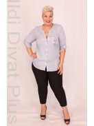 Grandi Kék-Fehér Csíkos Zsebes Blúz