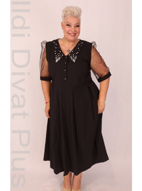Kapris Fekete Gyöngyös Galléros Ruha