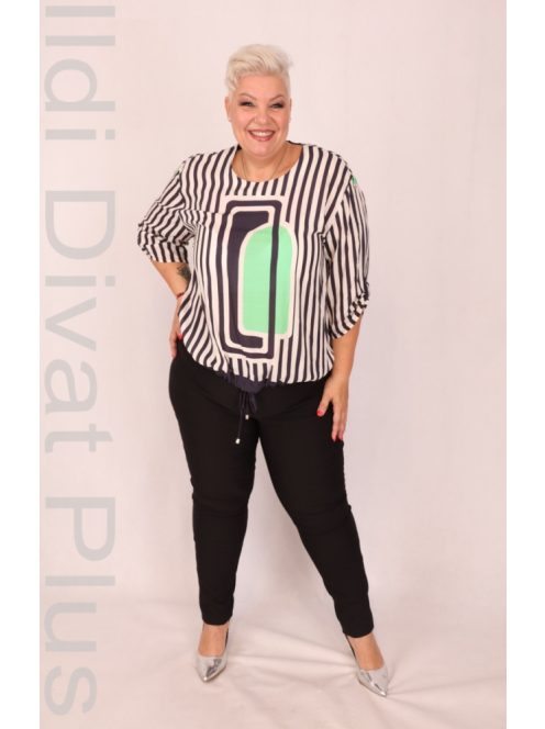 Grandi Kék-Csíkos Zöld Mintás Ing