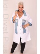 La Velina Fehér-Farmer Betétes Köves Ingtunika