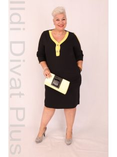 De Whites Fekete-Sárga Betétes Ruha