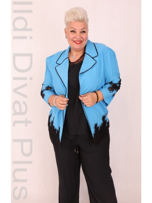 ViaVia Királykék-Fekete Csipkebetétes Szett-44