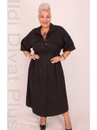 Ella Fekete Galléros A-vonalú Ruha+Öv