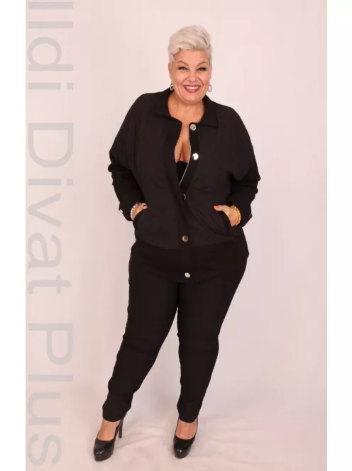 Darkwin Fekete Zippes Gombos Galléros Kabátka