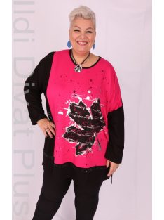 Sinyora Primula Pink-Fekete Mintás Tunika