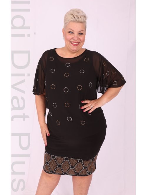 Hesba Fekete Köves Muszlinos Ruha