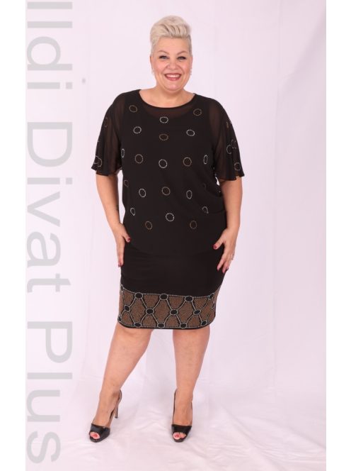 Hesba Fekete Köves Muszlinos Ruha