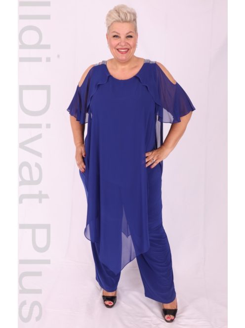 Halisdogán Királykék Köves Fodros Overál