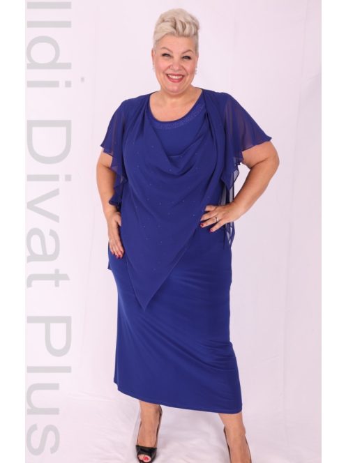 Hesba Királykék Muszlinos Maxi Ruha