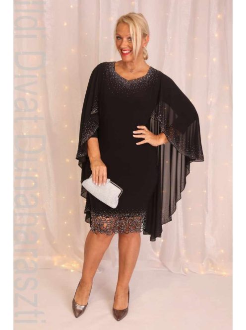 Halisdogán Fekete-Köves Csipkés Ruha