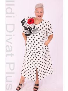 Mix Gala Fehér-Fekete Pöttyös Ruha