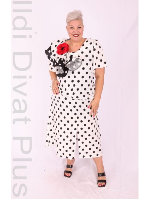 Mix Gala Fehér-Fekete Pöttyös Ruha