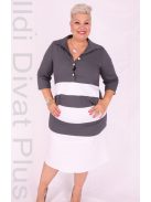 Basico Szürke-Fehér Csíkos Ingruha