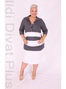 Basico Szürke-Fehér Csíkos Ingruha