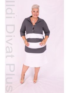 Basico Szürke-Fehér Csíkos Ingruha