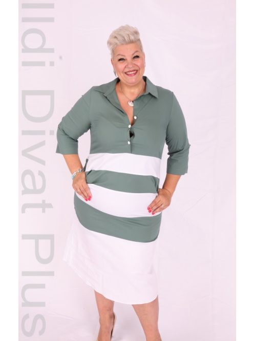 Basico Keki-Fehér Csíkos Ingruha