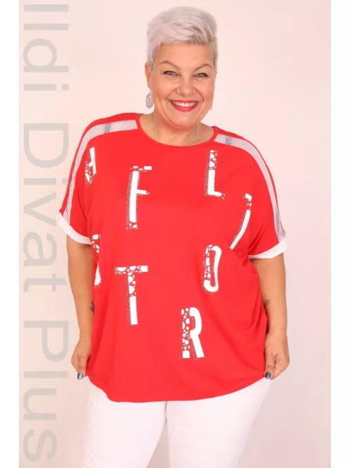 Darkwin Piros Köves Háló Betétes Felső