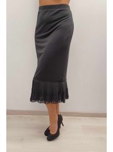  Lyon Fekete-Fodros Csipkés Midi Szoknya
