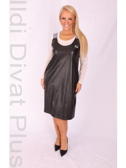 Anett Scarlet Ujjatlan Műbőr Ruha