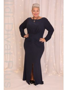 Favana Kék Csillogós Ráncolt Maxi Ruha