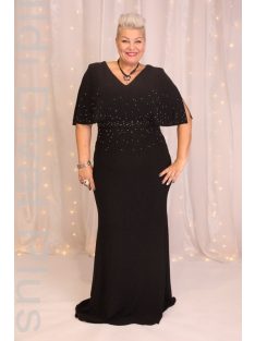 Favana Fekete-Ezüst Köves Gyöngyös Maxi Ruha