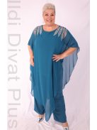 Hesba Petrol Vállán Köves Muszlin Overál