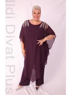 Hesba Padlizsán Vállán Köves Muszlin Overál