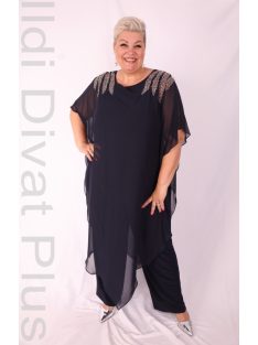 Hesba Sötétkék Vállán Köves Muszlin Overál