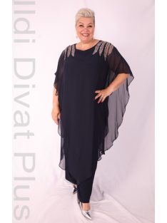 Hesba Sötétkék Vállán Köves Muszlin Overál