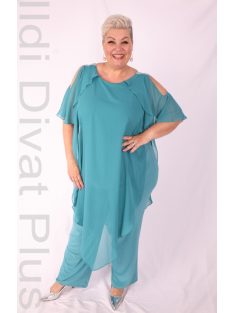 Halisdogán Türkiz Köves Fodros Overál