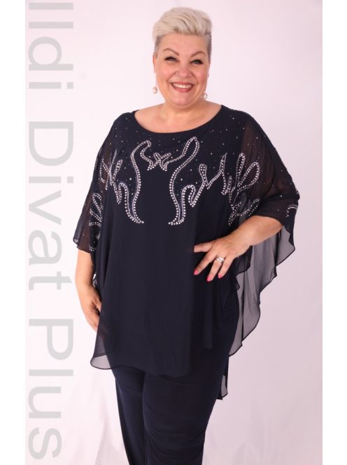 Hesba Sötétkék-Köves Gyöngyös Kétrészes Szett