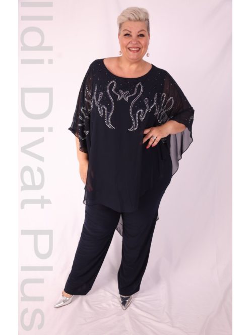 Hesba Sötétkék-Köves Gyöngyös Kétrészes Szett