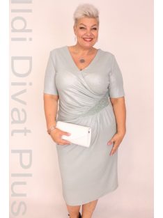 Cupper Menta-Ezüst Csillogós Köves Ruha