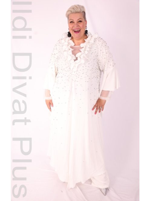 Riberance Fehér Köves Fodros Kétrészes Szett