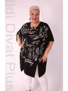 Sinyora Fekete-Fehér Mintás Tunika