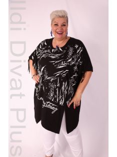 Sinyora Fekete-Fehér Mintás Tunika
