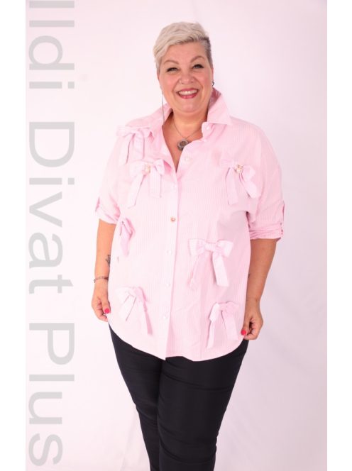 Ti-Ta Rózsaszín-Fehér Csíkos Ing-3