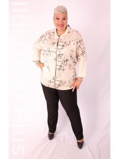 Sinyora Beige-Szürke Mintás Zippes Rena Tunika