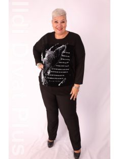 Sinyora Fekete-Fehér Mintás Seba Tunika