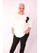 Sinyora Fehér-Fekete Virágos Dilla Tunika