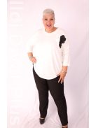 Sinyora Fehér-Fekete Virágos Dilla Tunika