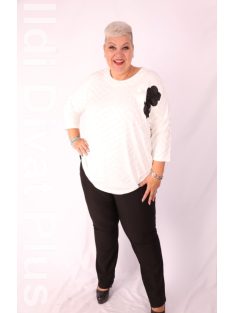 Sinyora Fehér-Fekete Virágos Dilla Tunika