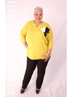 Sinyora Mustár-Fekete Virágos Dilla Tunika