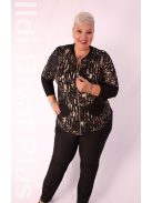 Sinyora Fekete-Bronz Mintás Zippes Rena Tunika