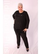 Sinyora Fekete-Flitteres Virágos Tunika