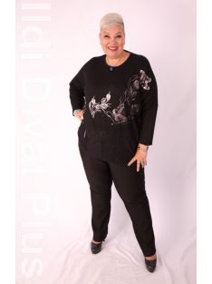 Sinyora Fekete-Ezüst Pillan Tunika