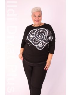 La Velina Fekete Rose Felső