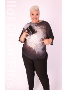 La Velina Fekete-Beige Tollas Felső